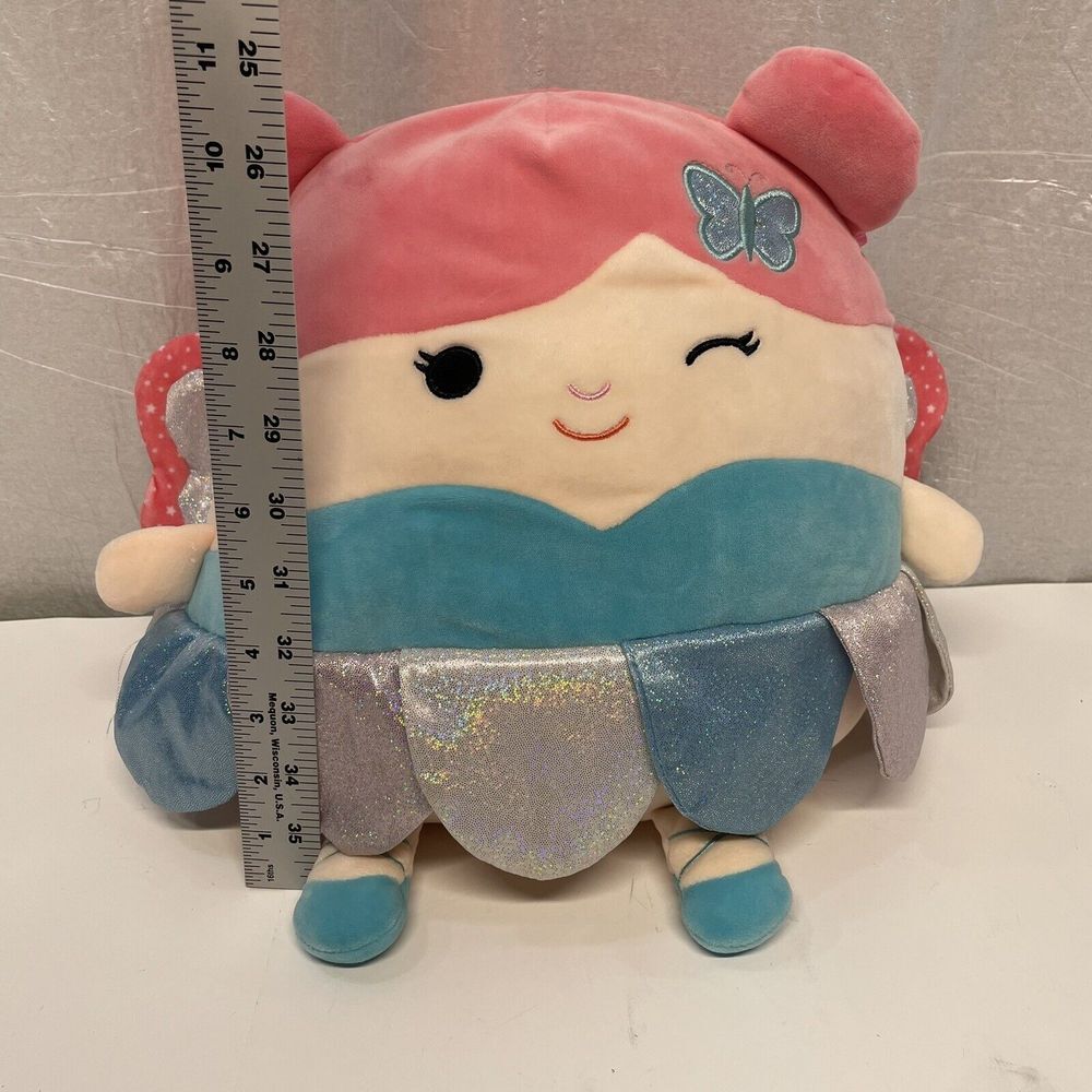 Squishmallows Wendy the Frog Fairy Plush Toy 14 Inch Pink Blue Glitter - Picture 3 of 5